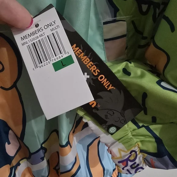 NWT Members Only x Nickelodeon Rugrats FZ Blue & Green Windbreaker Jacket - Picture 13 of 17